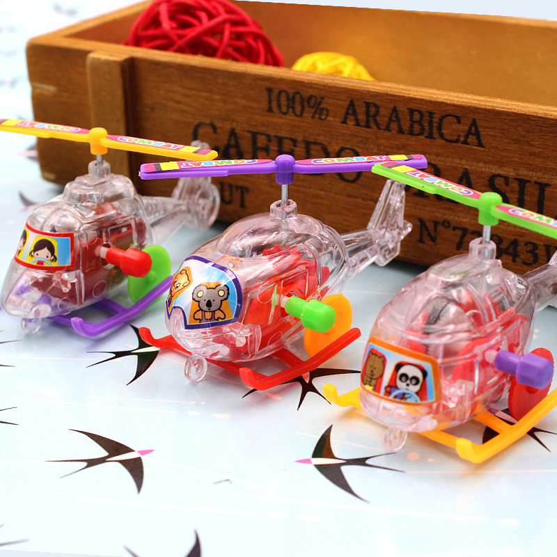 New exotic creative winding toys transparent mini aircraft children's educational stall toy supply wholesale