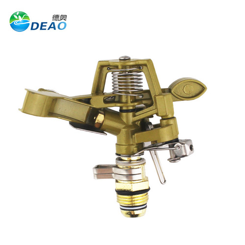 Lawn greening garden irrigation zinc alloy ground rocker arm 360 nozzle tripod set sprinkler sprinkler