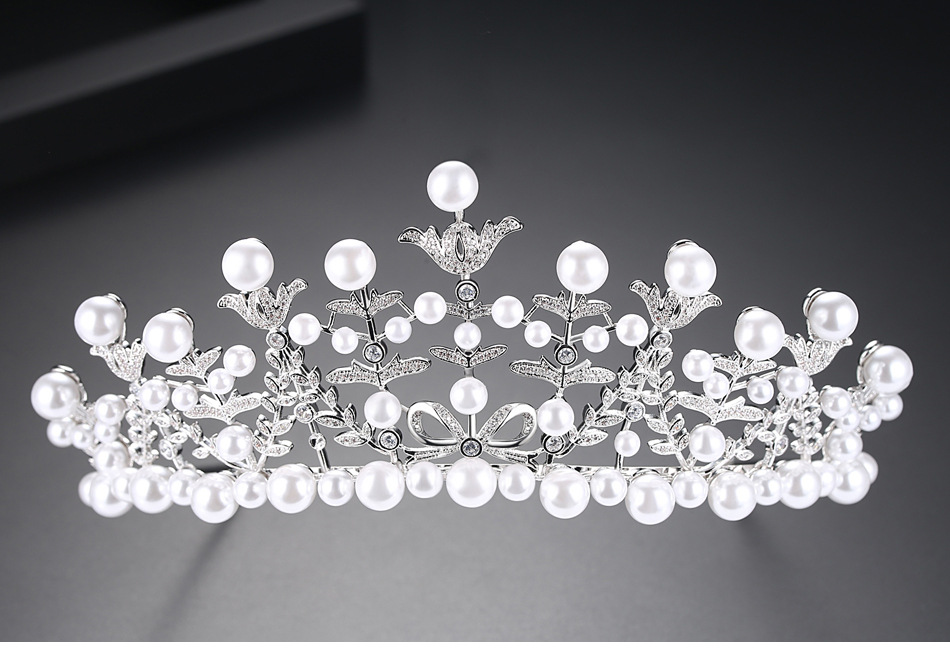 Jinse White Lover Stirnband Kupfer Eingelegt Aaa Zirkon Mode Koreanisches Bankett Perle Damen Braut Haarschmuck display picture 1