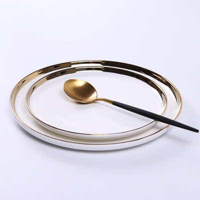 ins originality ceramics plate Simplicity Phnom Penh Western dish household fruit Plates Northern Europe Dishes Cutlery Set