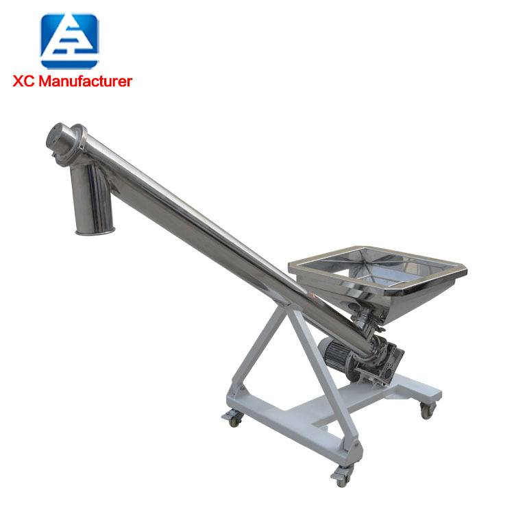 全不锈钢食品蛟龙螺旋管大米黑米输送机 谷物粉倾斜上料机 先臣