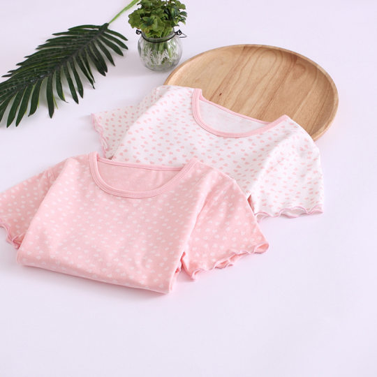 Girls Summer Short-sleeved Nightgown Cotton Parents Kiss 2018 Summer New Baby Girl Pajamas Big Children's Home Clothes