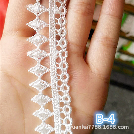 B-4厂家直销菱形圆孔水溶棉花边DIY服装辅料2cm批发混批DIY