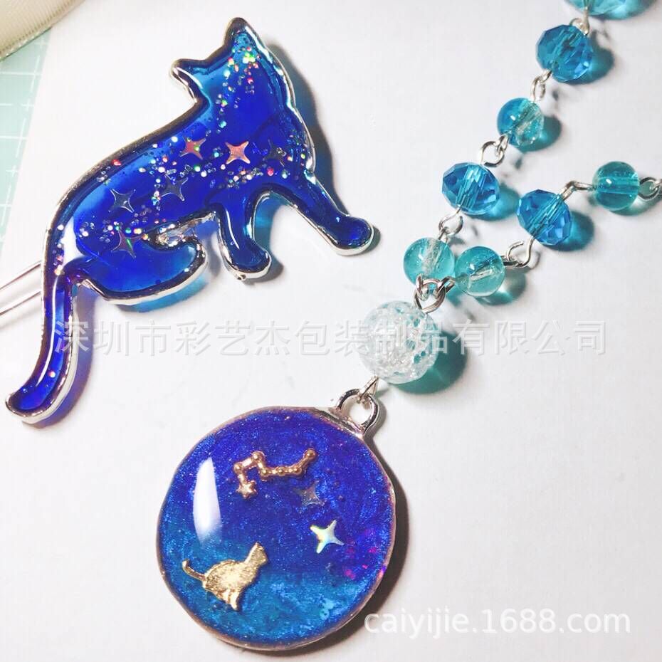 厂家定做装饰品吊装 耳环uv水晶滴胶 diy滴胶 钥匙扣闪粉滴胶