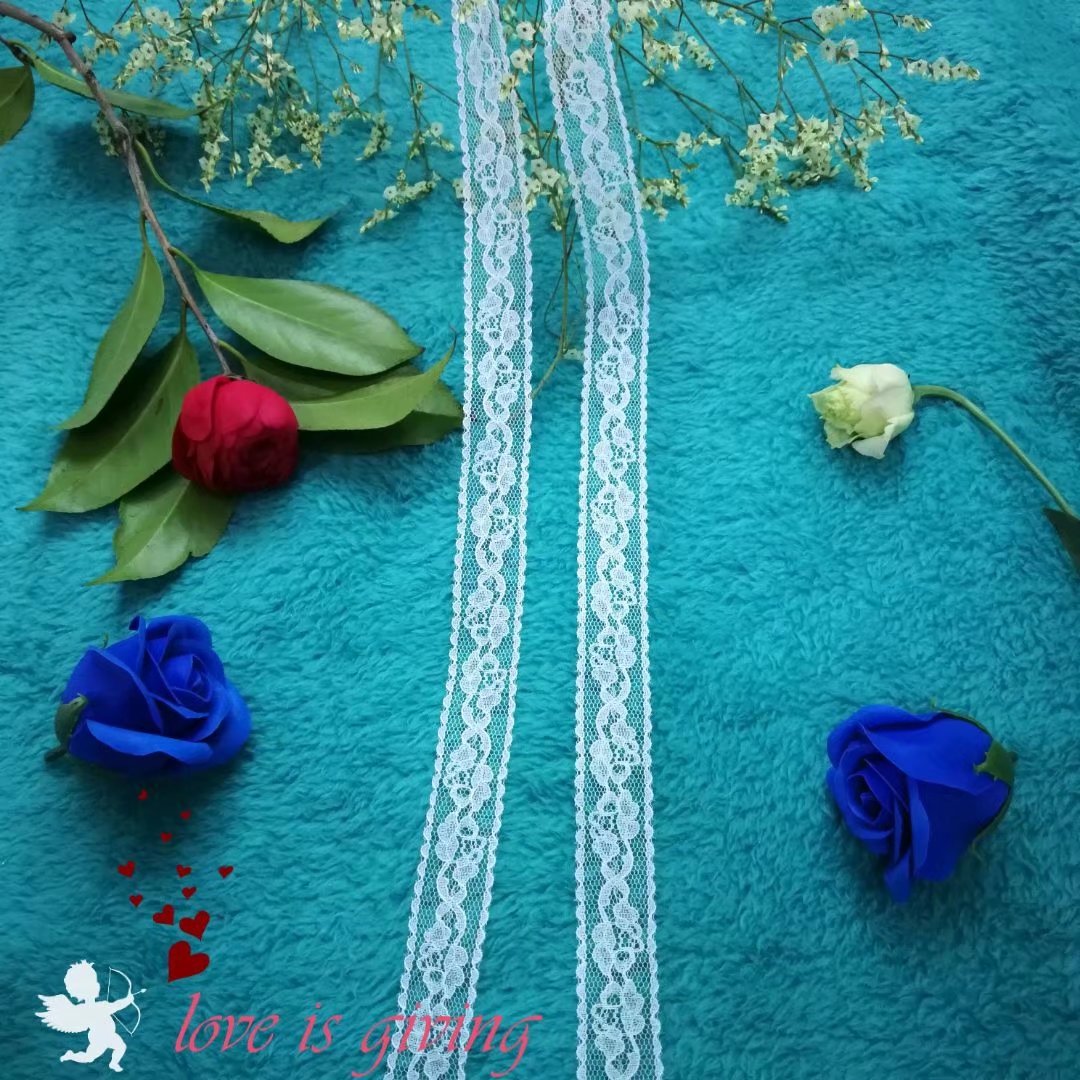 厂家现货批发无弹蕾丝花边服装饰品辅料锦纶丝蕾丝花边2.2公分宽