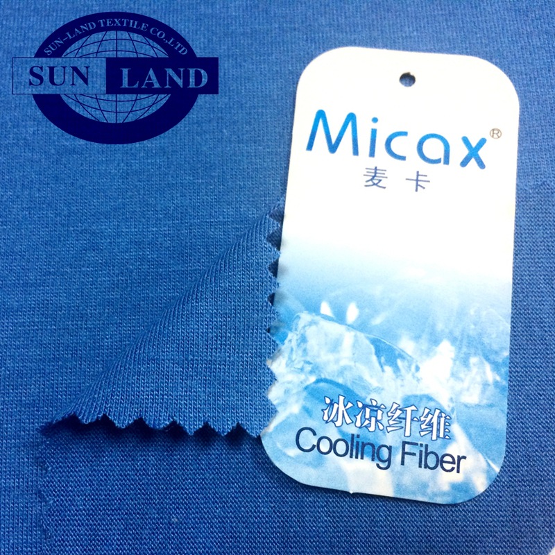供应夏季瑜伽服面料 接触冷感原纱凉感涤纱汗布 空调披肩用针织布