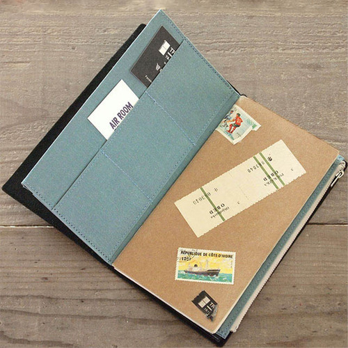 Traveler's notebook TN olive green canvas zipper bag file storage bag business card bag file bag
