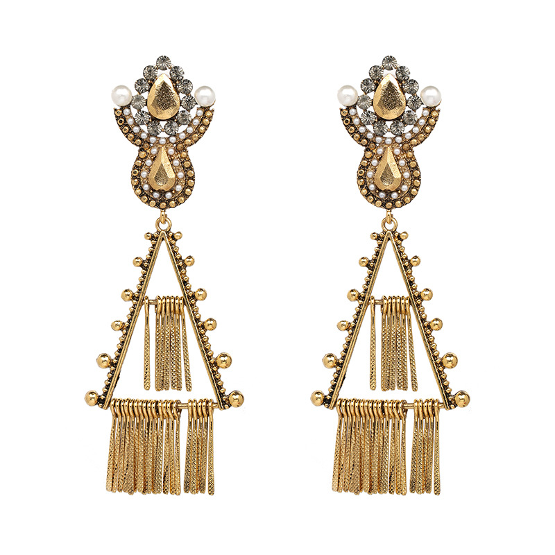 Alloy Fashion Geometric earring(Golden) NHJJ4944-Golden