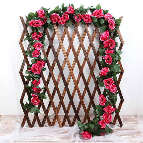 Simulated rose rattan rattan air conditioning pipe wrapped around balcony flower wedding decoration hanging basket rattan chair decoration flower rattan