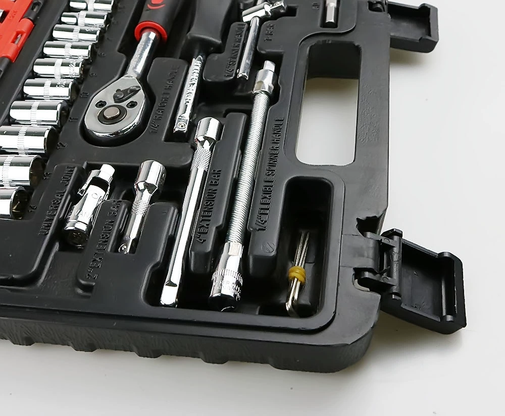 Fast tools set, wrench for repair, gloves, 53 pieces
