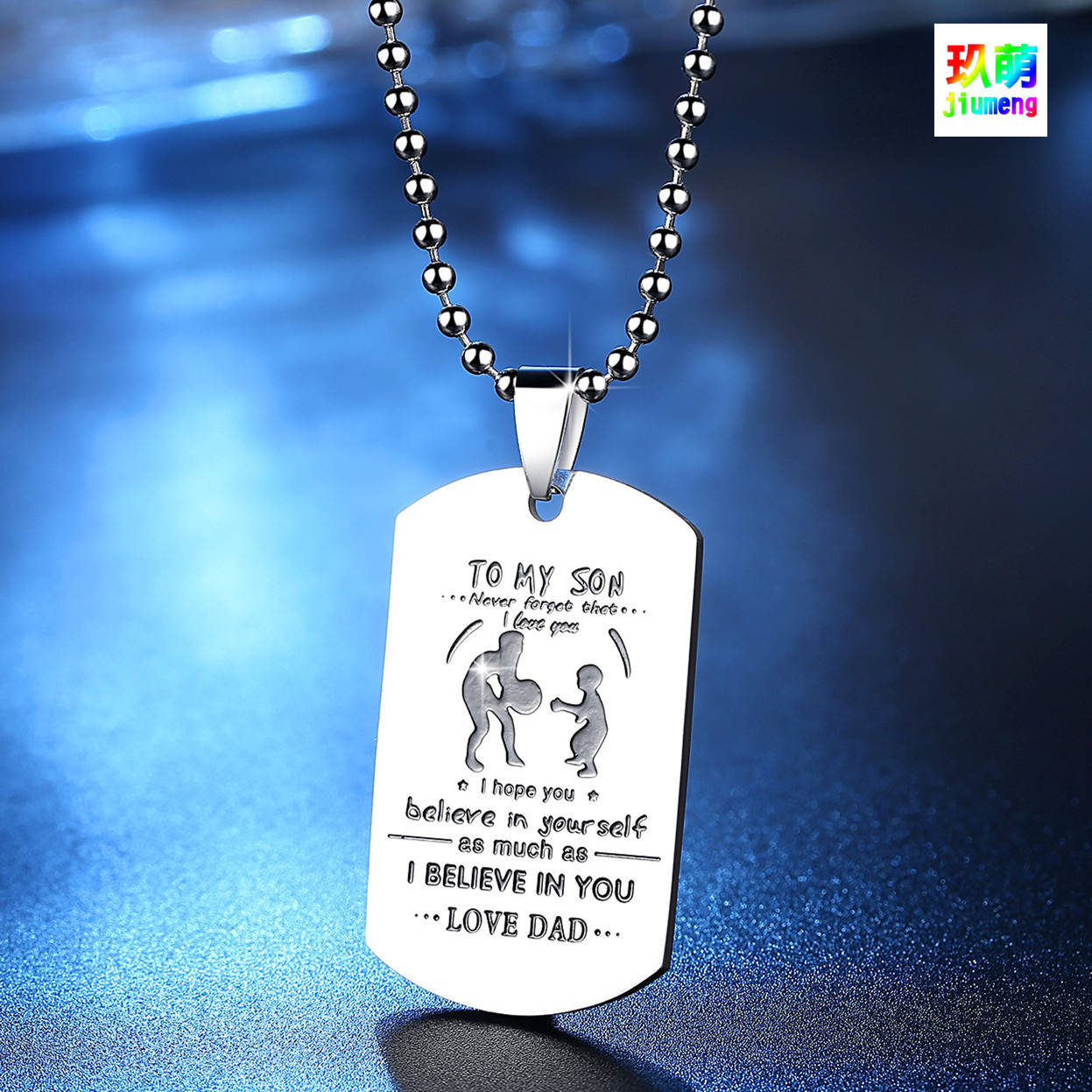 To My Son Never Forget That I Love You Stainless Steel Necklace display picture 1