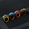 Wooden ring handmade, ethnic resin, new collection, ethnic style