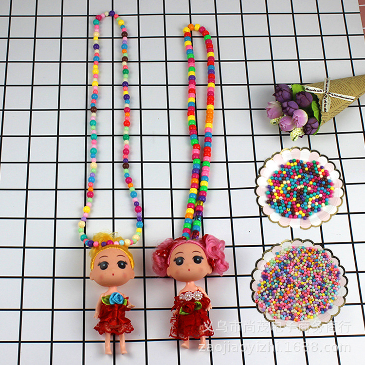 Doll manual DIY parts Necklace colour Plastic beads 1 pounds Necklace a doll Material package