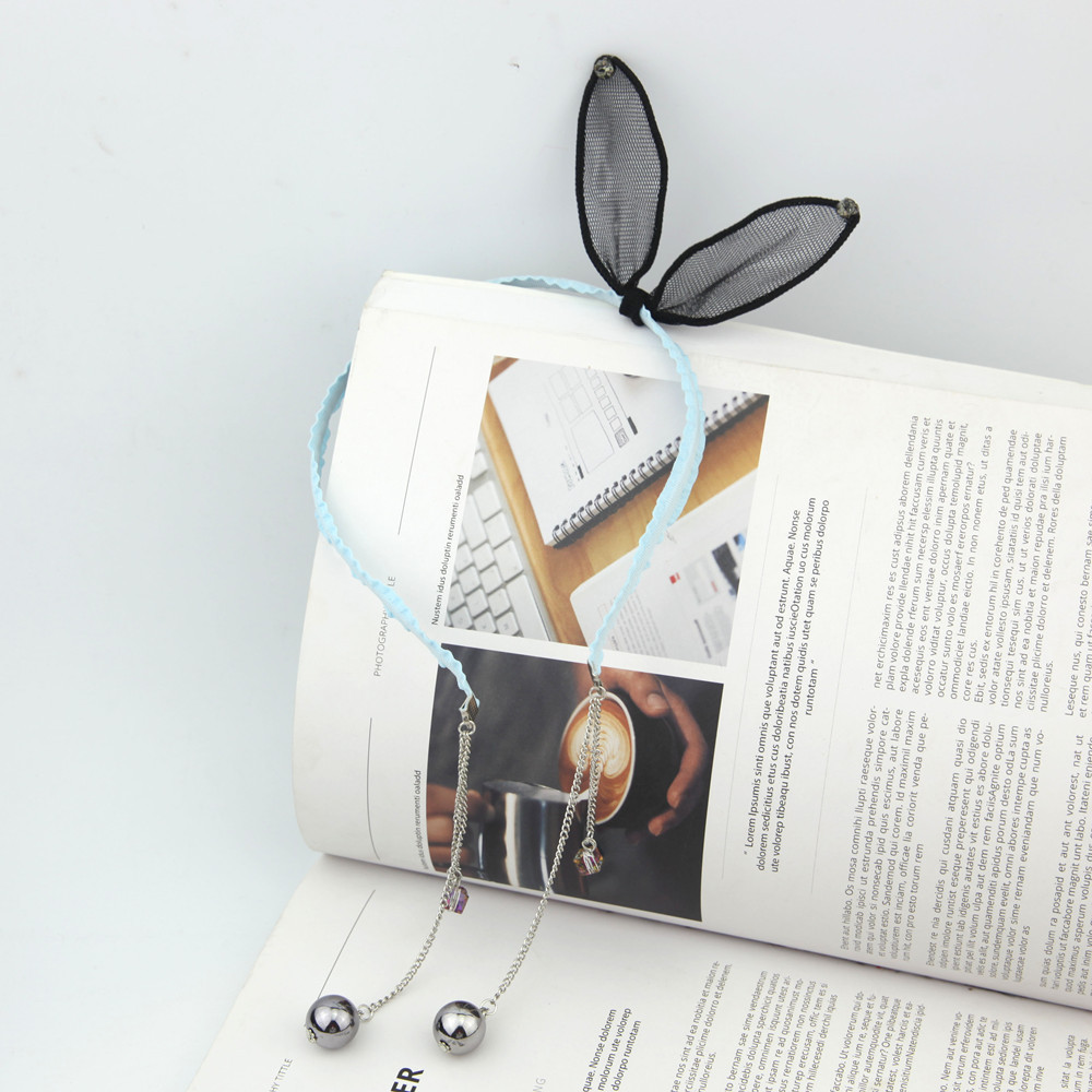 Einfache Spitze Hasenohren Niedlichen Bogen Haarband display picture 9