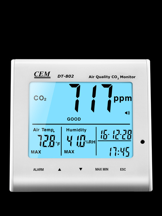CEM华盛昌  DT-802/802W/802D台式空气二氧化碳监测仪