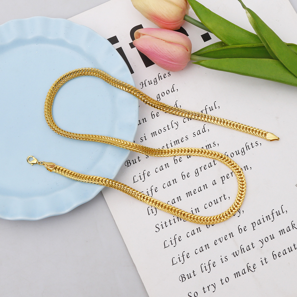 Collana uomo in oro a catena coda di volpe elegante e moderna_voghion.com