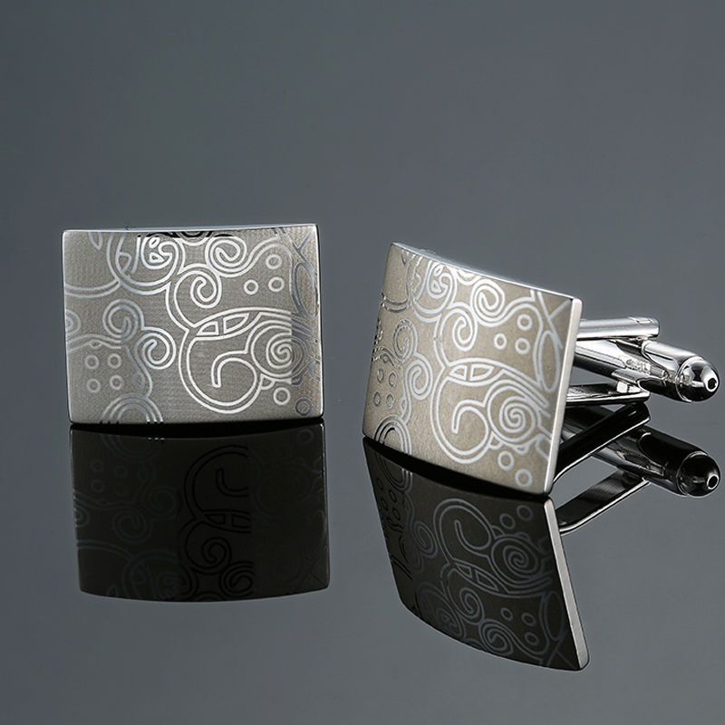 17g Weight Cufflinks Classification 1 Pair Quantity Anniversary, Business Occasion Copper Material Leaf, Flower Pattern Unisex Gender Plating Design Simple Style Style 1 Pair Simple Style Leaf Flower Copper Plating Unisex Cufflinks 9