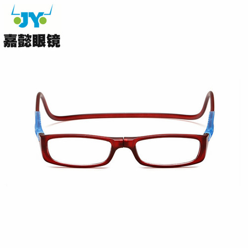 New product innovation hanging neck reading glasses clear resin sheet magnet adsorption colorful plastic frame reading glasses wholesale