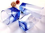 波匠水杯果汁杯饮料杯彩色原料玻璃杯四方杯客房水杯漱口杯四方杯