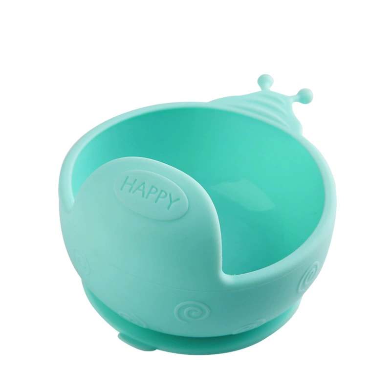 上荣 Silicone snails, tableware for feeding, children's dinner plate, three colors, fall protection
