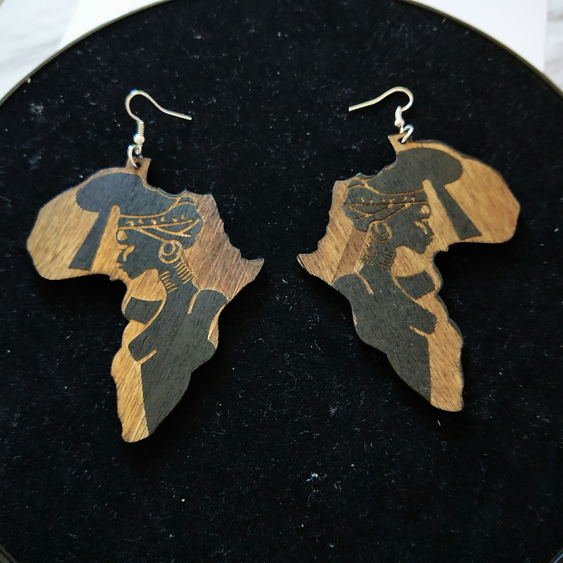 Fashion Carved Wooden Earrings display picture 2