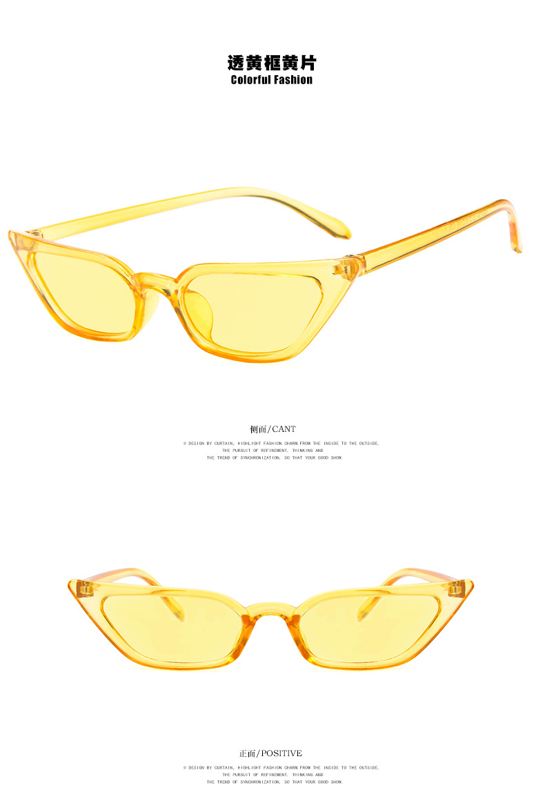 New Fashion Trendy Cat Eye Transparent Frame Sunglasses display picture 10