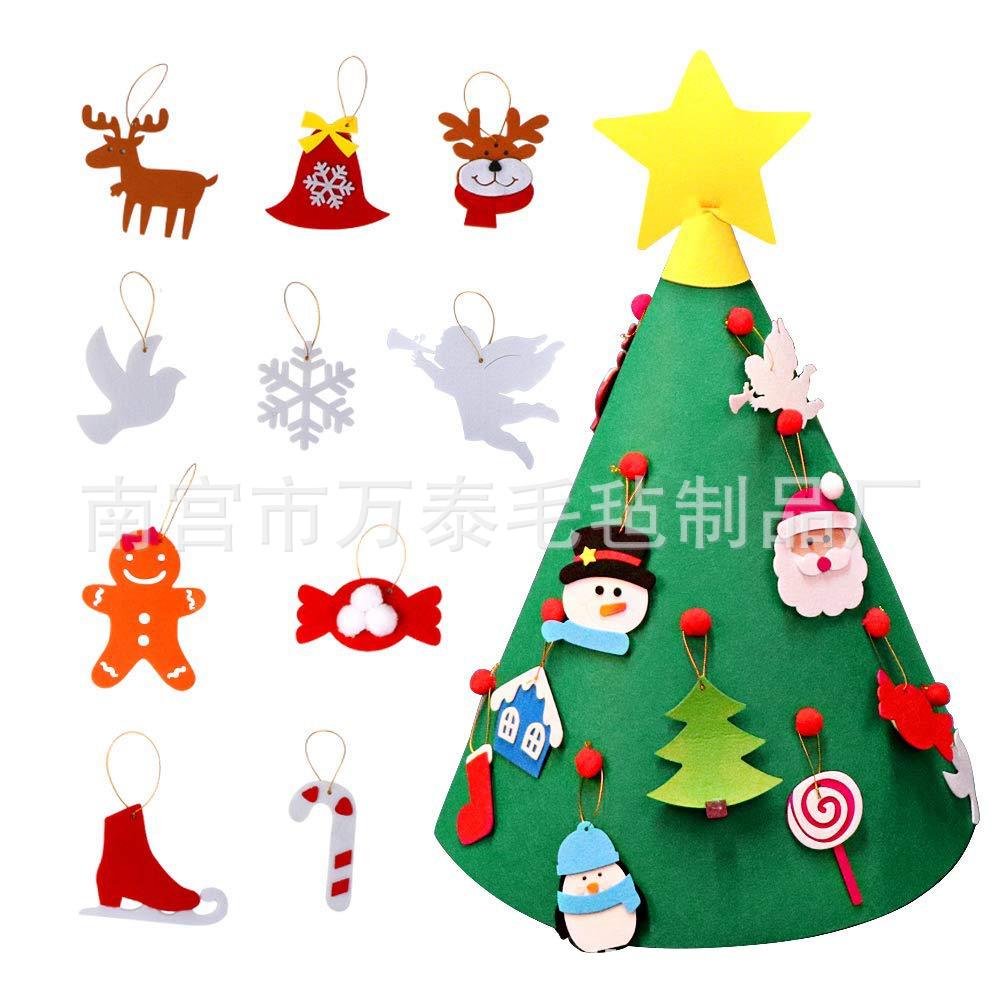 设计圣诞节挂件 儿童手工益智diy毛毡圣诞树 3D立体圣诞帽子款