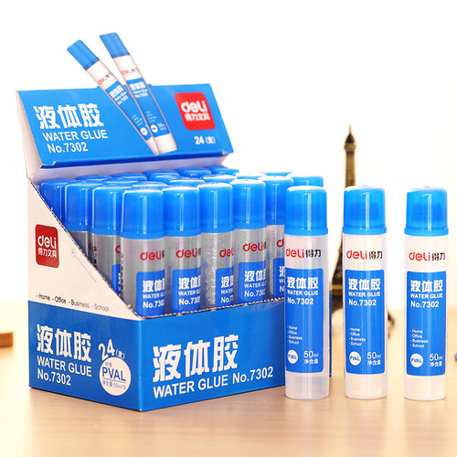 Deli 7302 liquid glue children and students handmade liquid glue financial office transparent glue stationery wholesale