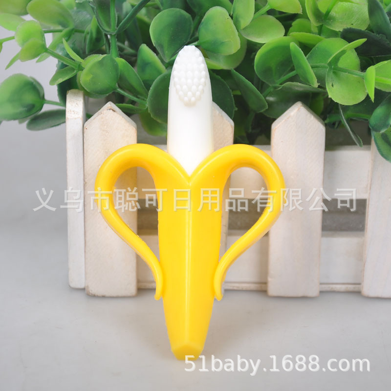 嬰兒牙膠寶寶香蕉牙刷牙膠寶寶磨牙棒香蕉型乳牙刷廠家批發散裝