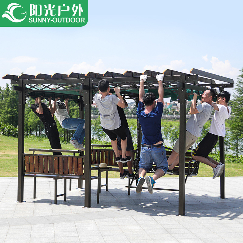 Sunshine Outdoor Arbor courtyard Vine Swing Anticorrosive wood Iron art Pavilion Garden Terrace Canopy Awning