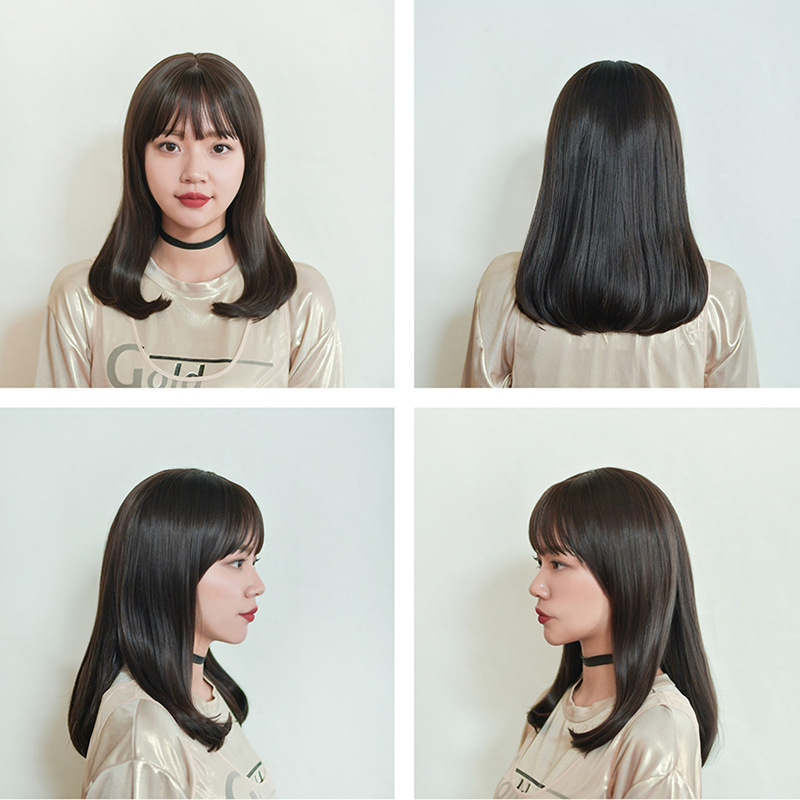 Japan-Korean fake female middle-class lock bone air Liu Hai repair face chemical set daily hairstyle spot manufacturers wholesale