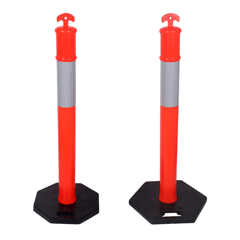 110cm警示柱分道柱道口柱反光塑料分道桩路桩PE警示柱弹力柱