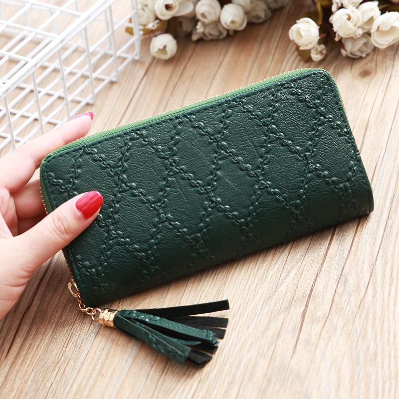 Nihaojewelry Wholesale Accessories Korean Solid Color Rhombus Embossed Wallet display picture 15