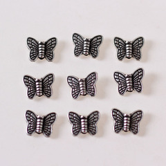 Alloy DIY jewelry accessories electroplated antique silver small butterfly earring components Student DIY necklace making
