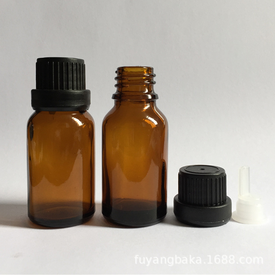 Black cosmetic bottle for essential oils