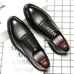 British pointed toe business men's shoes, fashionable casual leather shoes, black large size cross-border formal shoes, dropshipping 3018-A
