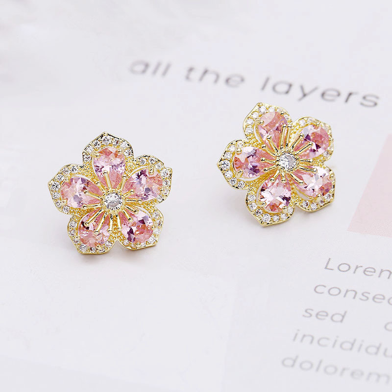 Earrings Three-dimensional Flower Ear Studs Female Wild Personality Ear Jewelry S925 Silver Post Wholesale display picture 4