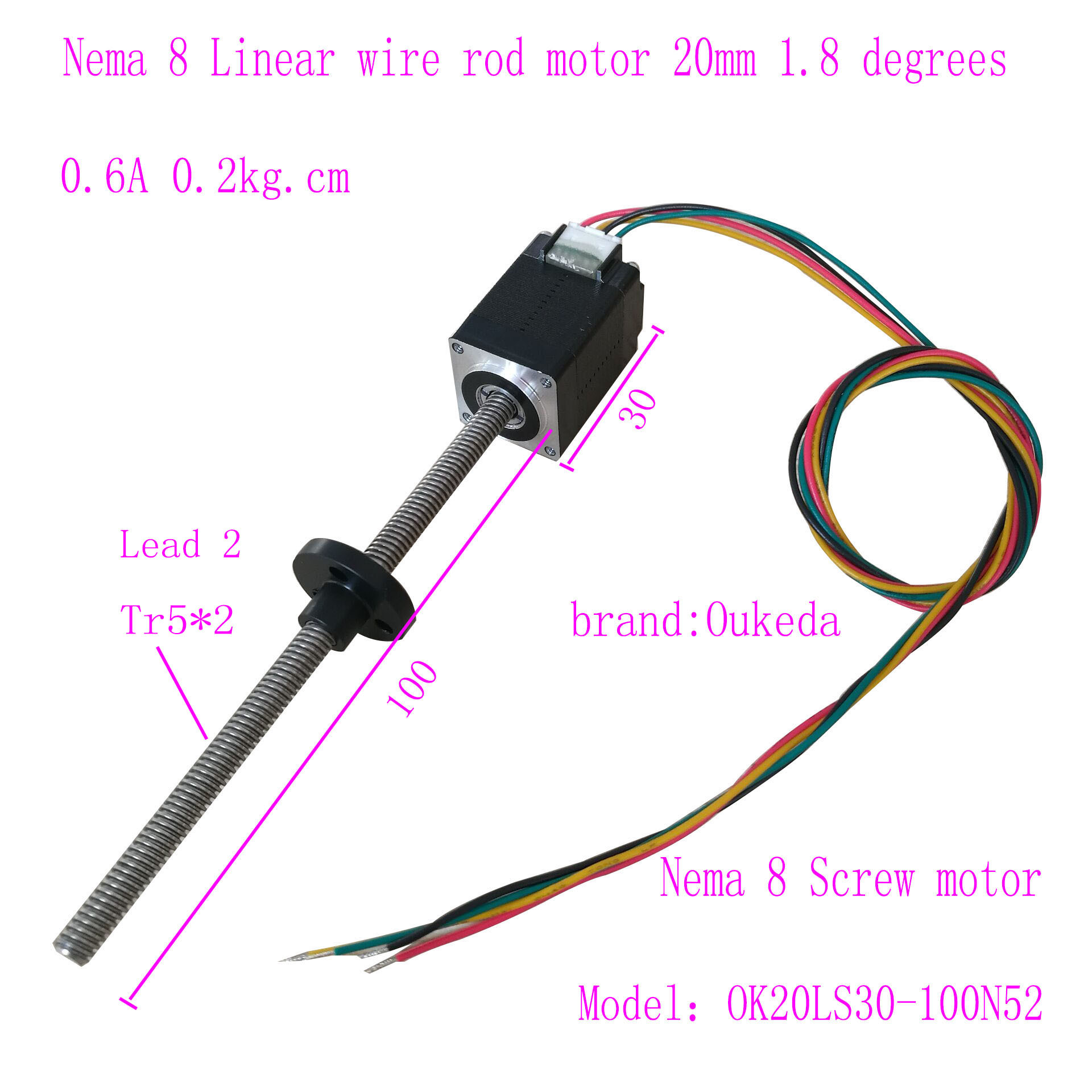 20步进电机外驱电机丝杆电机 超音刀丝杆电机 20mm直线电机