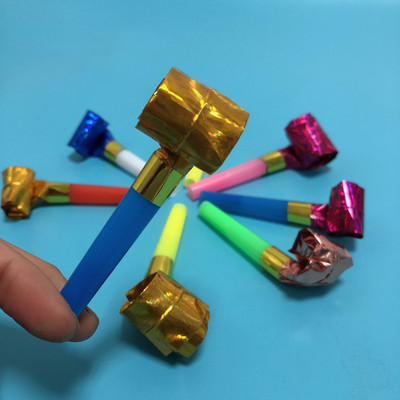 儿童塑料6cm吹龙啦啦队生日助威小吹龙七彩口哨批发地摊热卖|ru