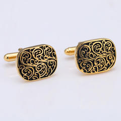 Best-selling gold imperial Roman pattern cufflinks, wedding cufflinks, export buttons, suit cufflinks 10160