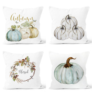 Halloween pumpkin series pillow cover Amazon hot sublimation technology wash color fast， can be customized