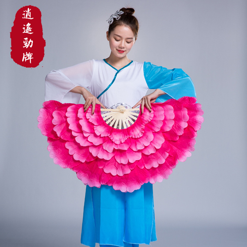 Manufactor wholesale Two-sided Dancing Dancing fan Dance fan square prop adult Peony Fan On behalf of