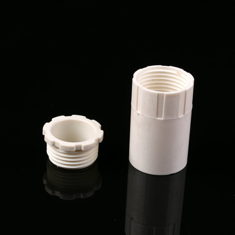 厂家批发白色PVC线管罗接 PVC线管杯梳管件 线管锁母扣线盒接头-阿里巴巴