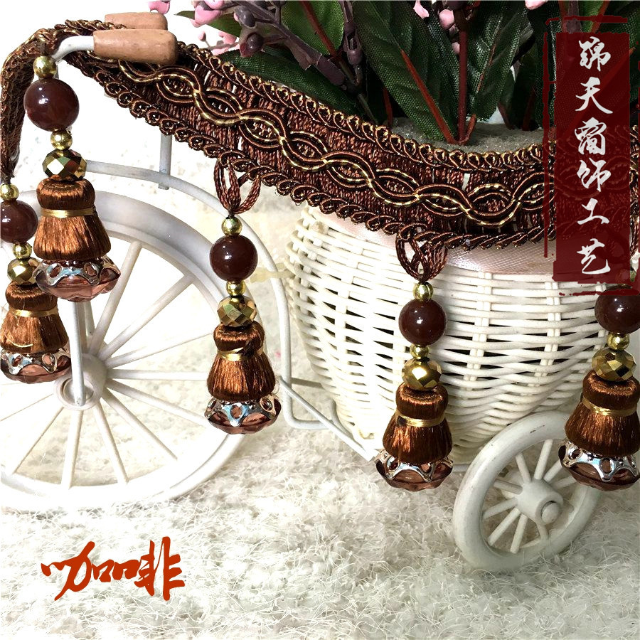 锦天绍兴工厂高端窗帘灯罩桌布婚庆花边辅料水晶珠子花边整条标价