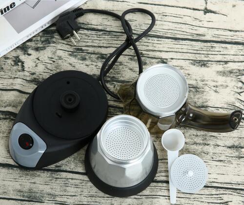 European plug-in coffee appliance office coffee pot Italian coffee machine convenient aluminum electric heating electric moka pot