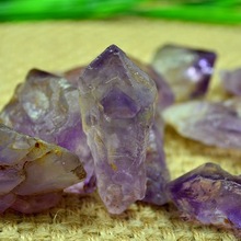 雪士达山紫水晶原石天然紫水晶骨干摆件个个带紫银山金字塔灵魂石