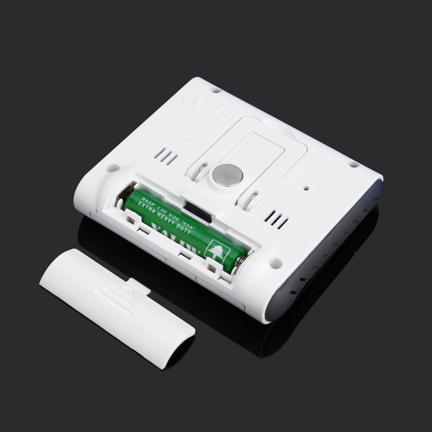 AL-2家用大屏温度计 室内外温度计 可设温度值报警 带探头 白色