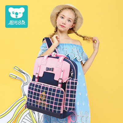 2018新款小学生女 儿童书包学生皮书包双肩肩负透气书包厂家批发|ru