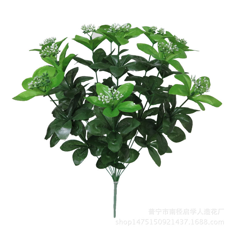 Simulation flower Rhododendron leaf fake flower plastic flower decorative flower home decoration flower arrangement Milan leaf green plant 5