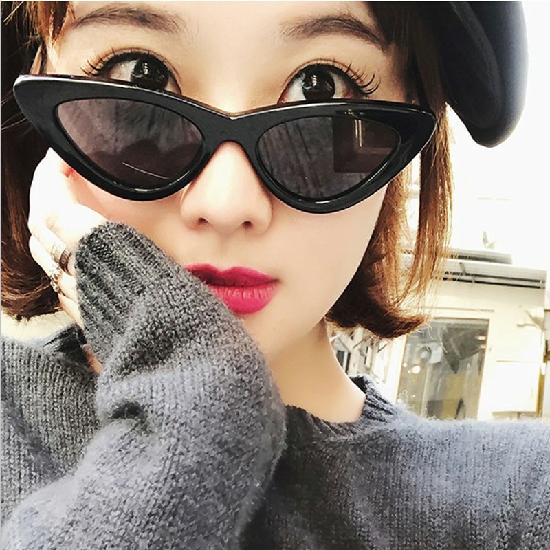 New triangle sunglasses in Europe and America women's fashion net red same type of cat's Eye Sunglasses transparent ocean glasses